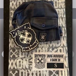 DIXXON 0-Dark-30 Dog Hoodie in Black and Blue